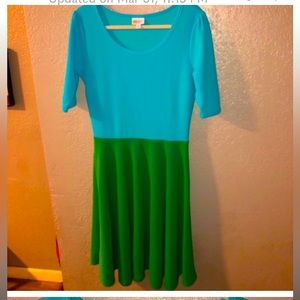 LuLaRoe Nicole Colorblock Midi Dress